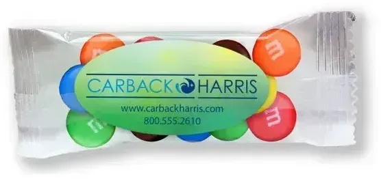 Imprinted M&Ms® in 1/2 oz Label Bag
