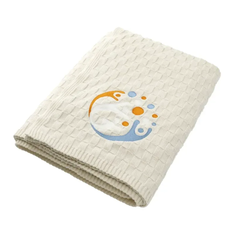 Custom Made*Here New York Basketweave Cotton Blanket - 50" x 60" — view 3