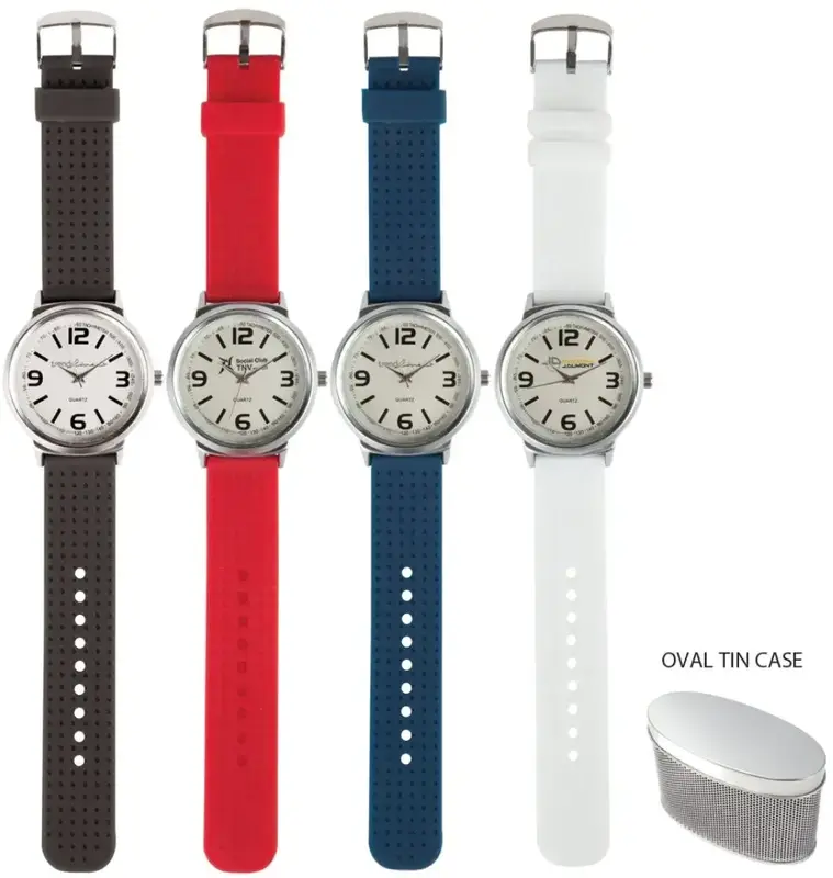 Fashionable Custom Logo Watch with Rubber Strap