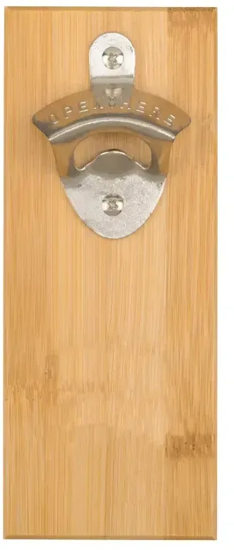 Bamboo Magnetic Wall Mounted Bottle Opener — view 2