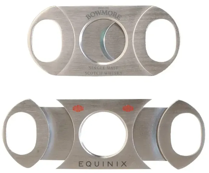 Personalized Stainless Steel Dual Blade Cigar Cutter