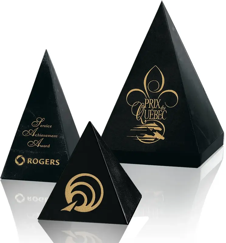 Marble Custom Trophy with Colorfill - Premium Corporate Recognition Award