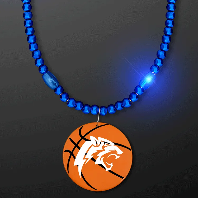 Mardi Gras Beads with Basketball Medallion — view 8