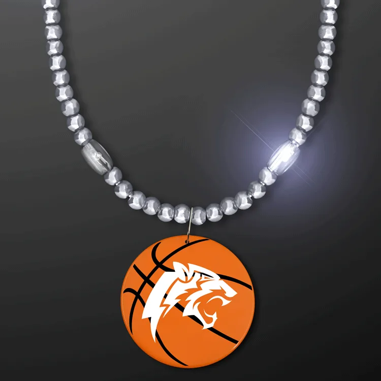 Mardi Gras Beads with Basketball Medallion — view 5