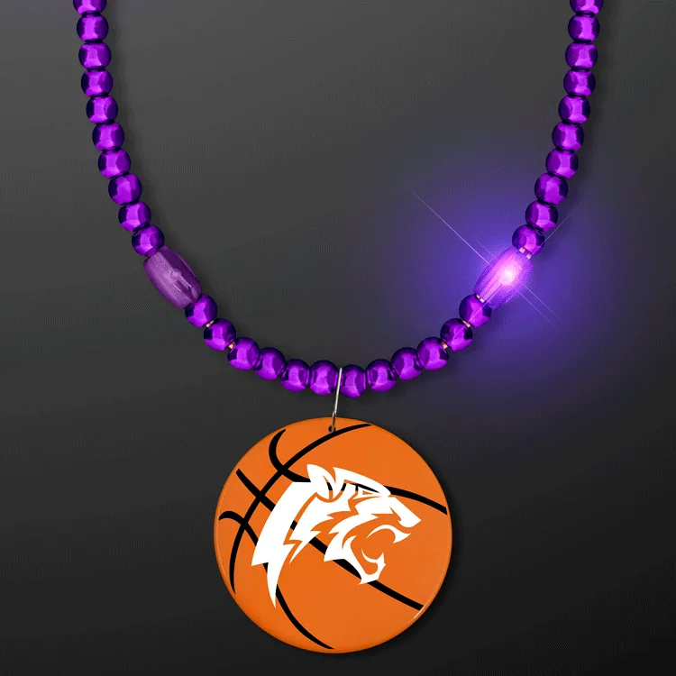 Mardi Gras Beads with Basketball Medallion — view 6
