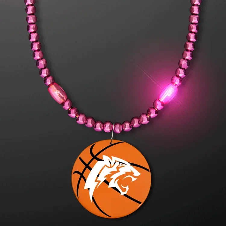 Mardi Gras Beads with Basketball Medallion — view 7