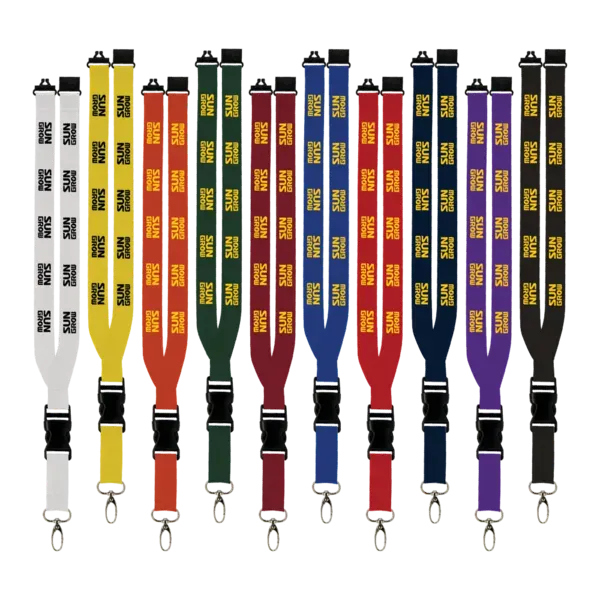 Maverick 1" Polyester Lanyard w/ Slide Buckle Release, Silver Metal Oval & Convenience Release