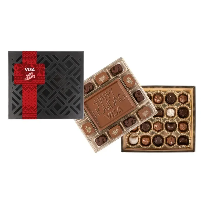 Medium Deluxe Gift Box with Square Full Color Band — view 2