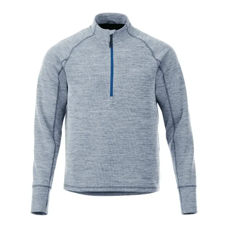 Custom Men's Performance Knit Half Zip Sweater with Thumb Holes — view 13