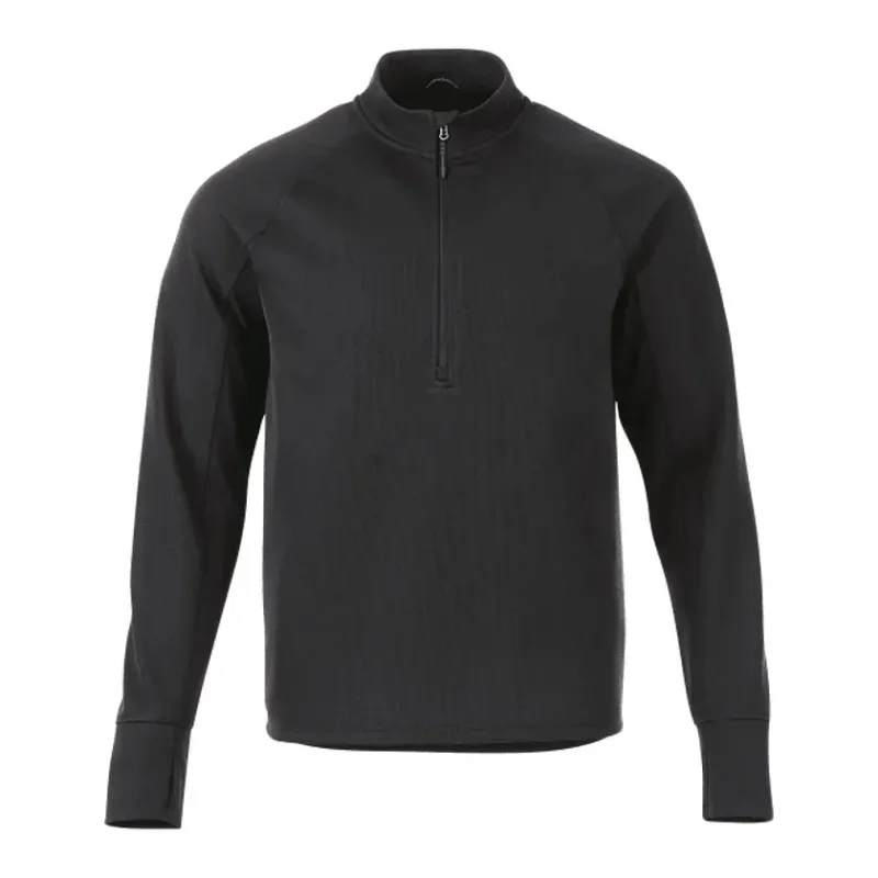 Custom Men's Performance Knit Half Zip Sweater with Thumb Holes — view 3
