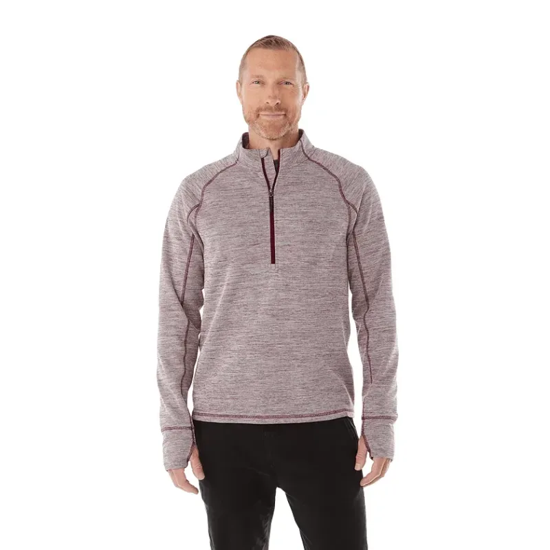 Custom Men's Performance Knit Half Zip Sweater with Thumb Holes — view 4