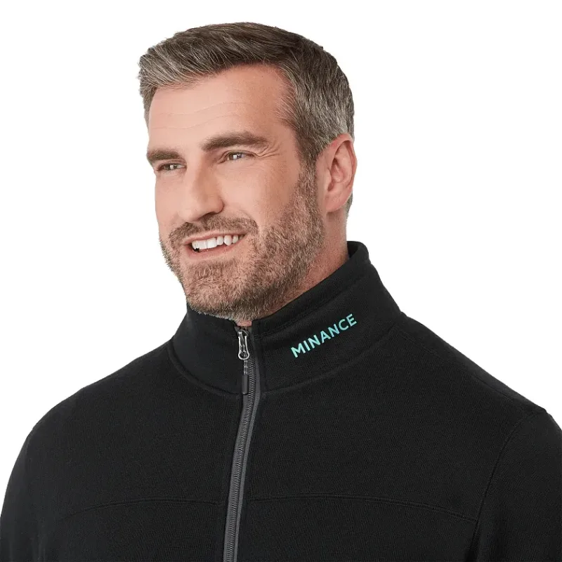 Custom Branded Men's Darnell Eco Knit Full Zip Sweater — view 9