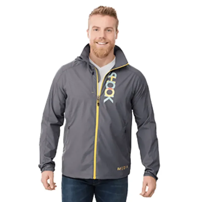 Custom Men's Lightweight Water Resistant Jacket with Hood - FLINT — view 39