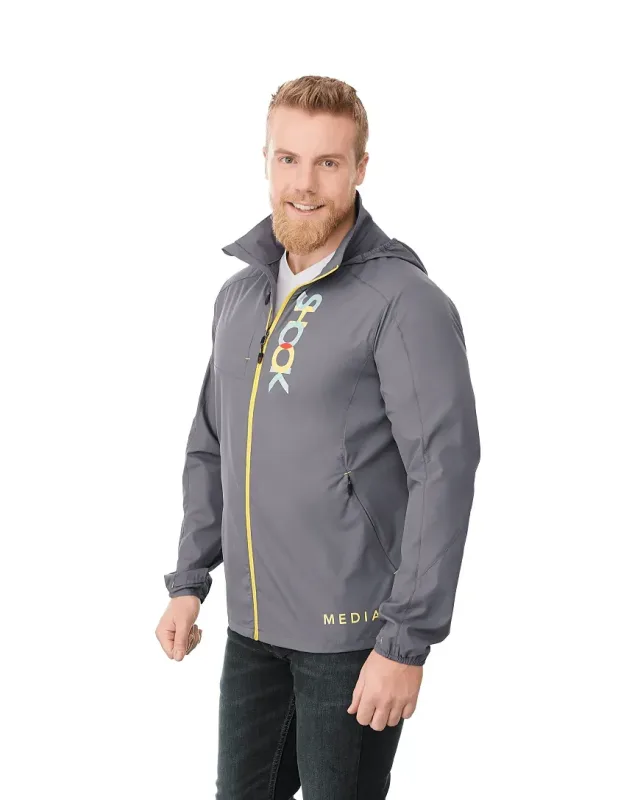 Custom Men's Lightweight Water Resistant Jacket with Hood - FLINT — view 43