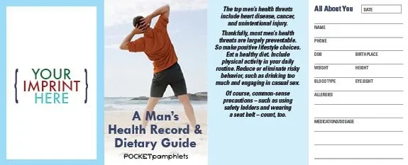 Men's Health Record & Dietary Guide Pocket Pamphlet