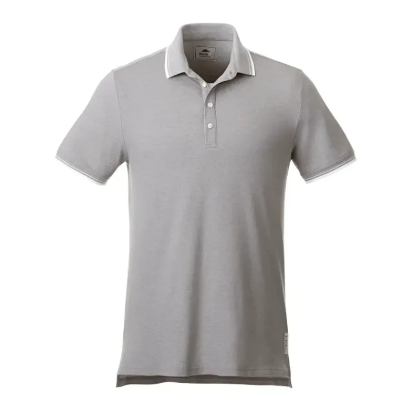 Custom Branded Roots73 Limestone Short Sleeve Polo for Men — view 16