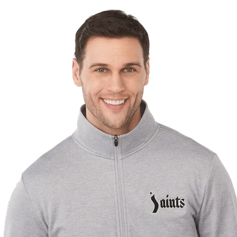 Customizable Eco Knit Full Zip Men's Jacket - MERRITT — view 15