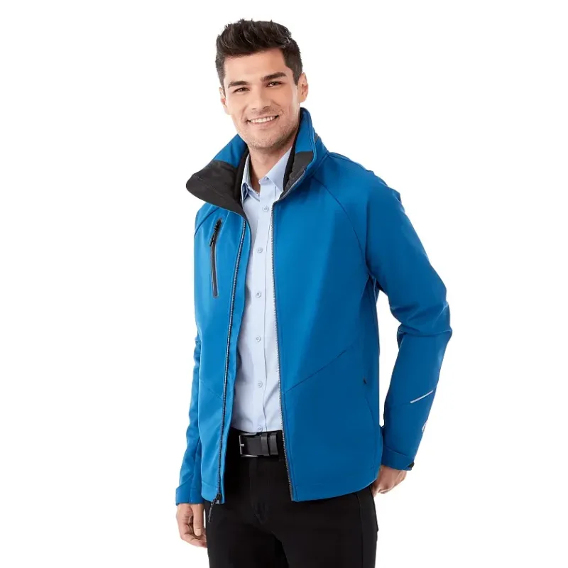 Branded Peyto Waterproof Softshell Jacket with Roll-Away Hood for Men — view 4