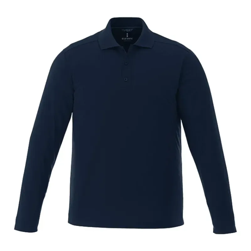 Branded Men's MORI Long Sleeve Performance Polo — view 3