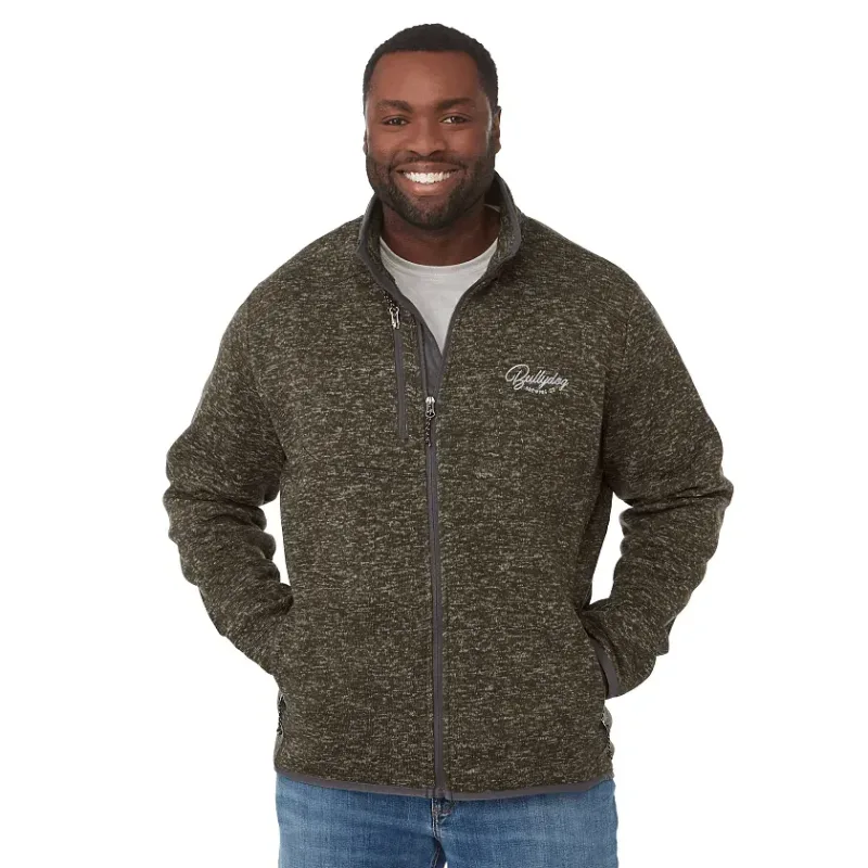 Custom Men's TREMBLANT Full Zip Sweater Knit Jacket with Thumb Holes — view 17