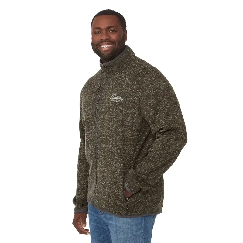 Custom Men's TREMBLANT Full Zip Sweater Knit Jacket with Thumb Holes — view 25