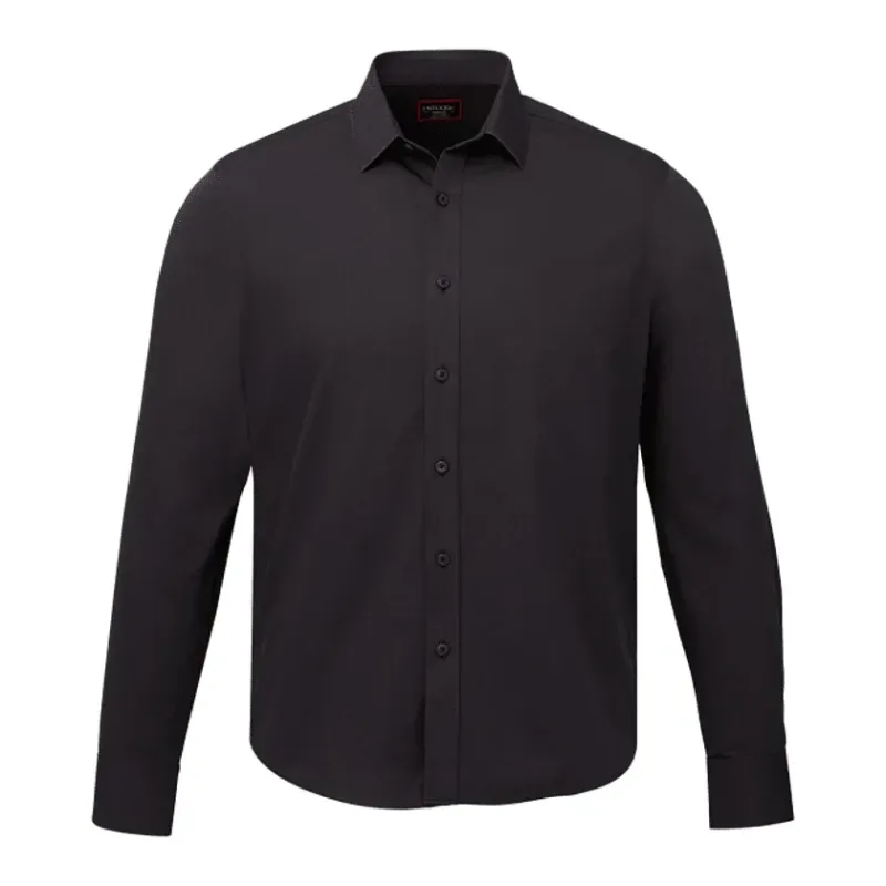 Custom Men's Slim-Fit Button Up Shirt - UNTUCKit Black Stone Wrinkle-Free Long Sleeve — view 3