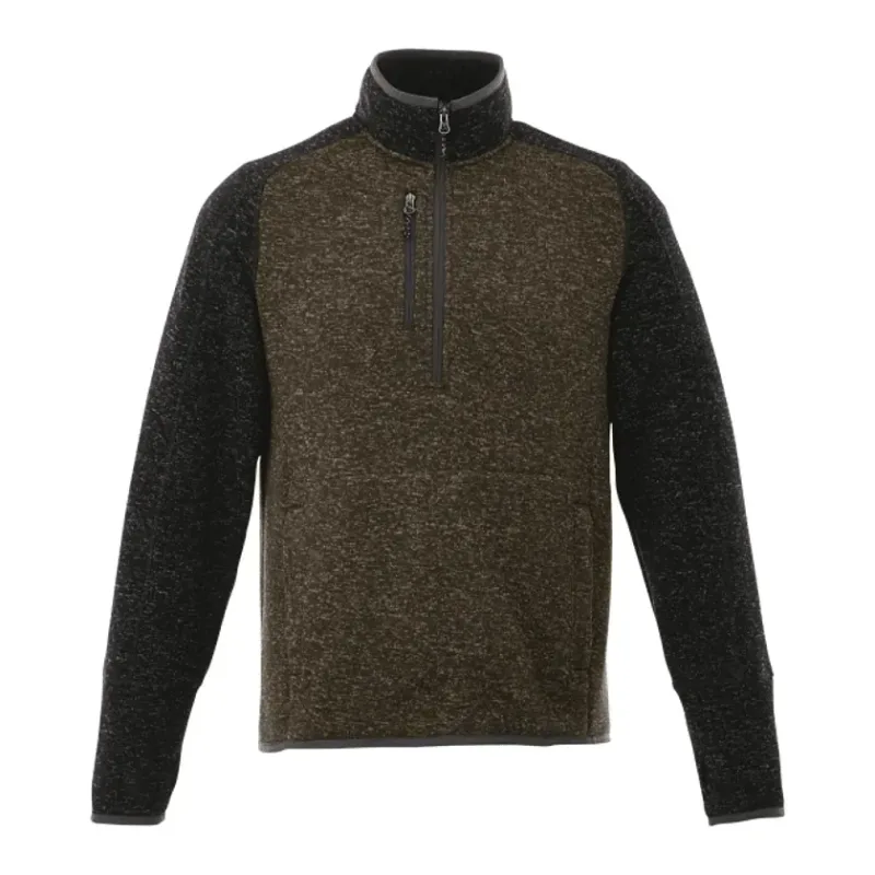 Custom Branded Men's Half Zip Sweater Knit Pullover Jacket — view 15