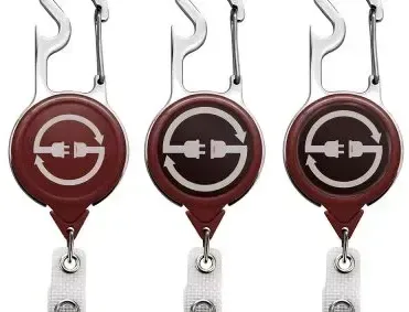 Metal Carabiner Bottle Opener Badge Holder Reel — view 2