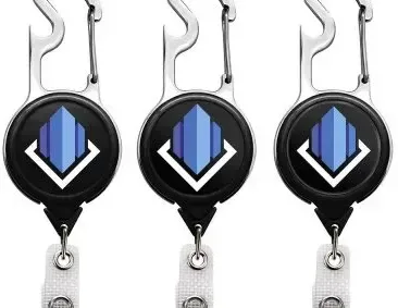 Metal Carabiner Bottle Opener Badge Holder Reel — view 6