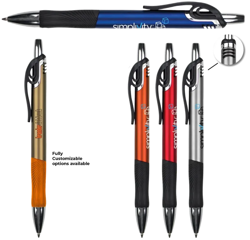Custom Metallic Gripper Pen — view 5