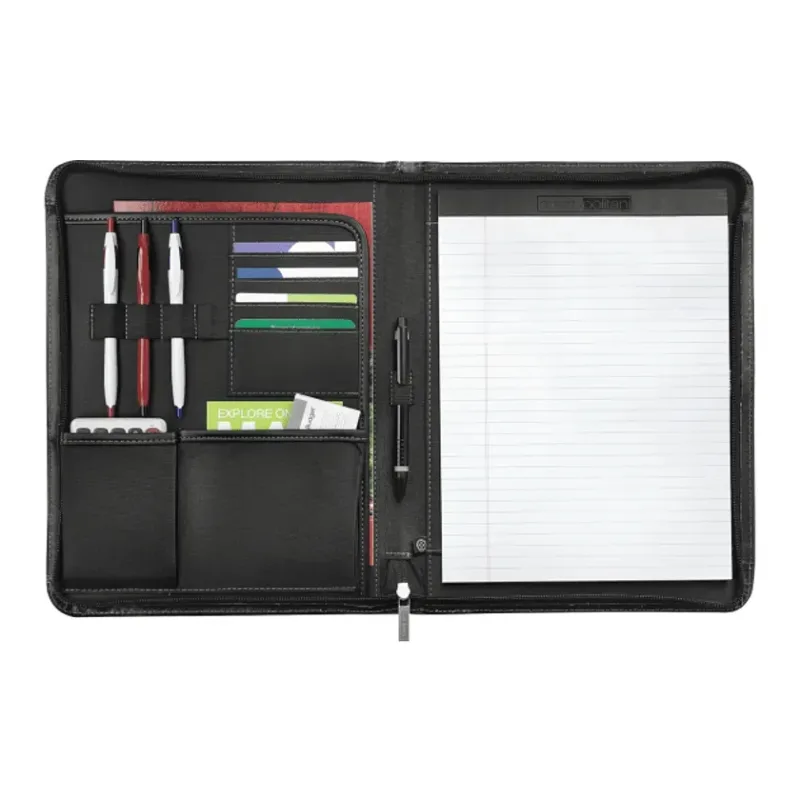 Metropolitan Leather Zippered Padfolio with FSC® Mix Paper — view 2