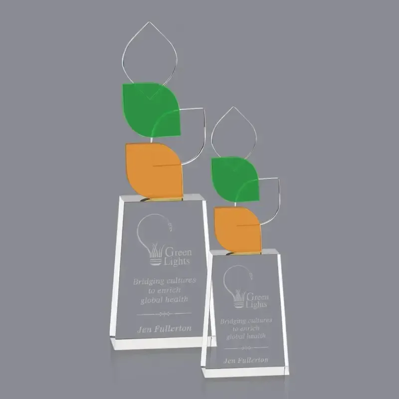 Custom Crystal Michelina Award: Green & Amber