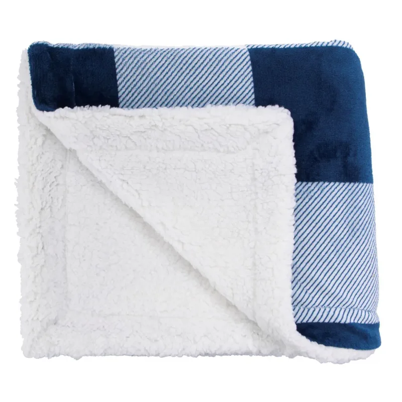 Microfiber Plaid Sherpa Blanket — view 3