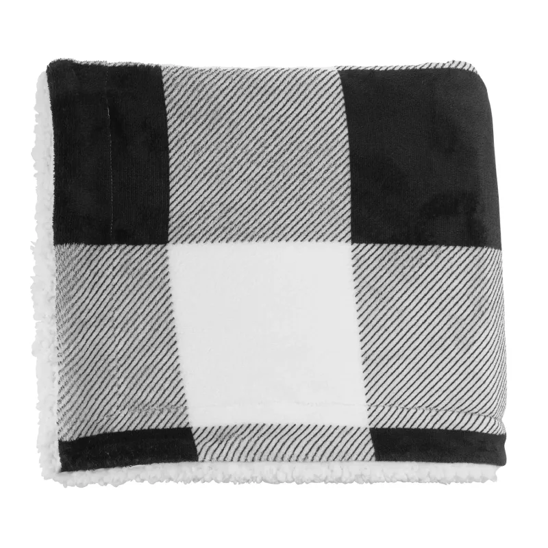 Microfiber Plaid Sherpa Blanket — view 4