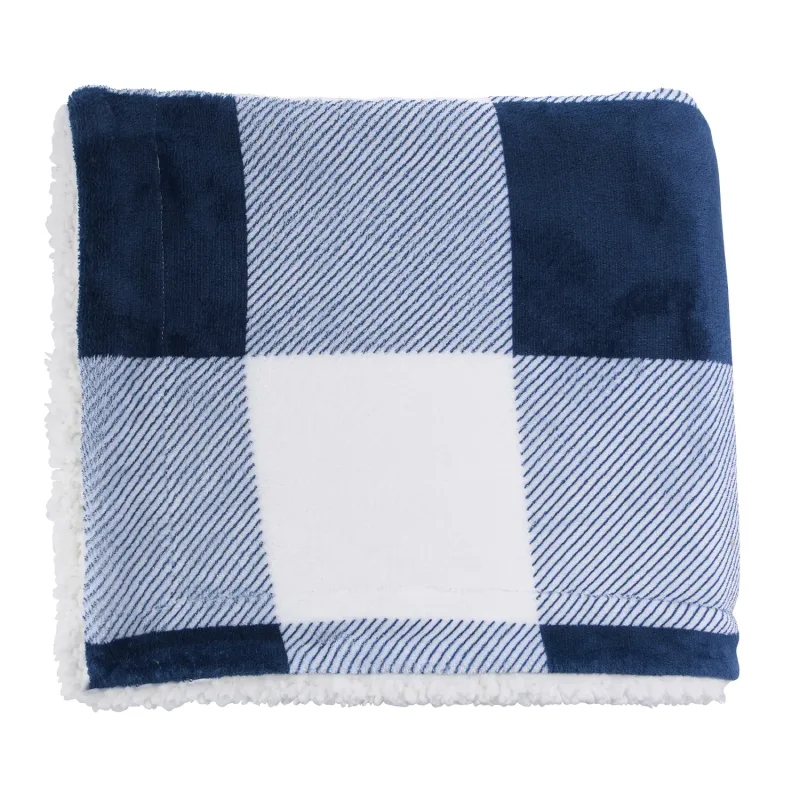 Microfiber Plaid Sherpa Blanket — view 6