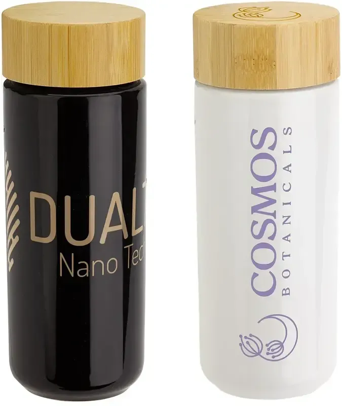 Personalized Milan Ceramic Tumbler with Bamboo Lid - 10 oz