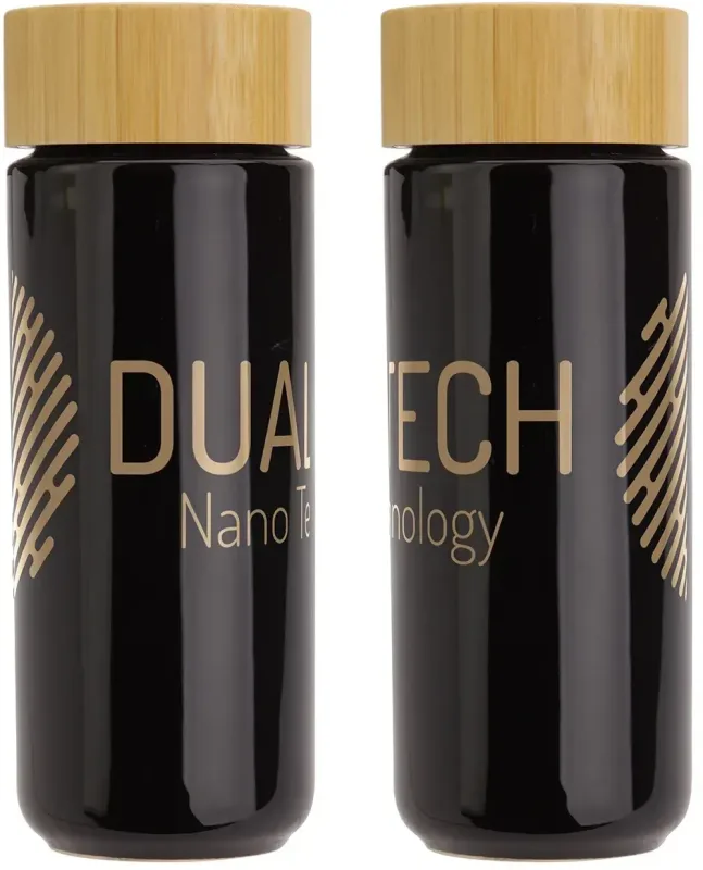 Personalized Milan Ceramic Tumbler with Bamboo Lid - 10 oz — view 3