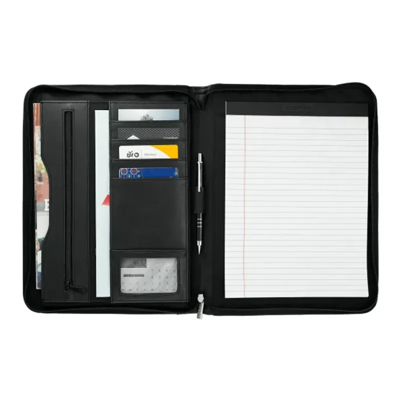 Millennium Leather Zippered Padfolio with FSC® Mix Paper — view 2