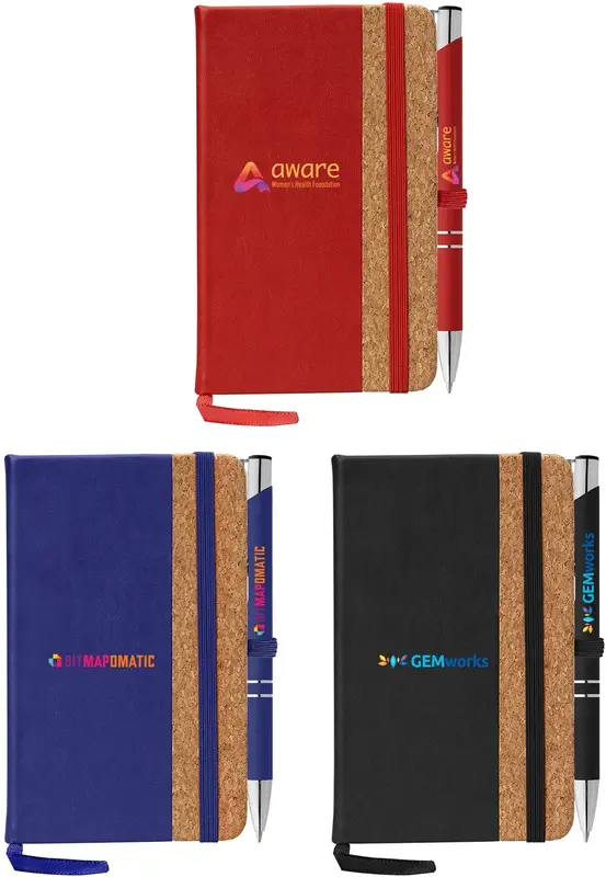 Miller Cork Notebook & Tres-Chic Pen Gift Set - ColorJet