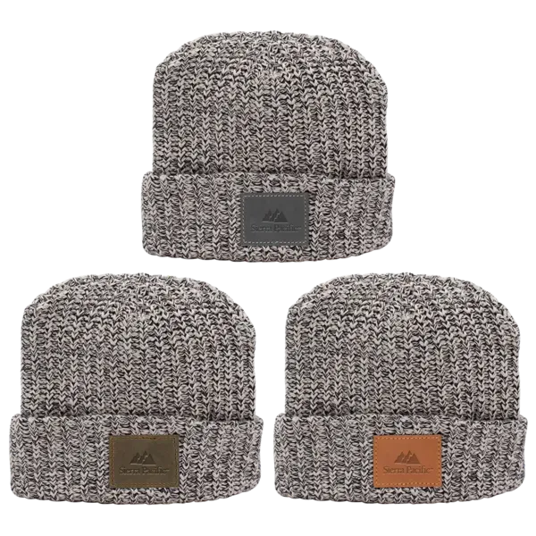 Milliner Cuffed Knit Beanie with Leather Patch