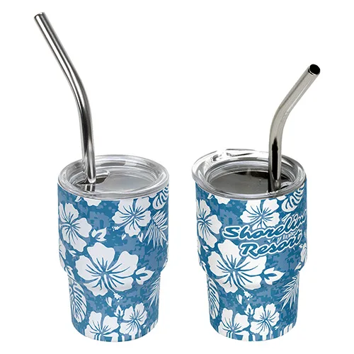 Mini Belmont 3 oz Double-Wall Stainless Steel Tumbler with Straw — view 8