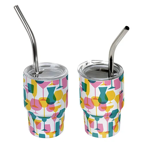 Mini Belmont 3 oz Double-Wall Stainless Steel Tumbler with Straw — view 18