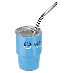 Mini Belmont 3 oz Double-Wall Stainless Steel Tumbler with Straw — view 13