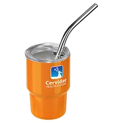 Mini Belmont 3 oz Double-Wall Stainless Steel Tumbler with Straw — view 15