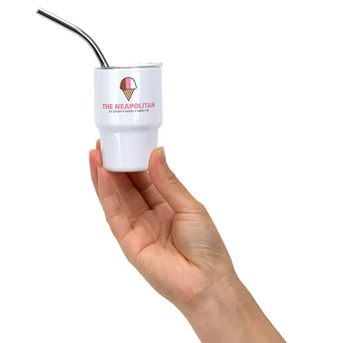 Mini Belmont 3 oz Double-Wall Stainless Steel Tumbler with Straw — view 6