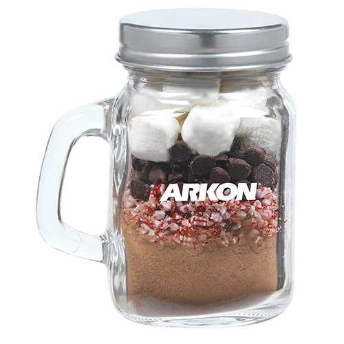 Mini Glass Mason Jar Hot Chocolate Kit