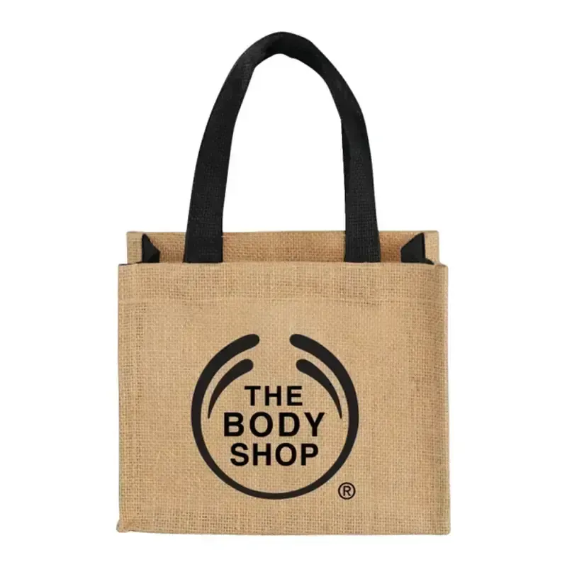 Custom Mini Jute Gift Tote with Open Compartment