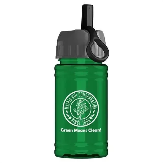 Mini RPET Bottle with Ring-Straw Lid (16 oz.) — view 6