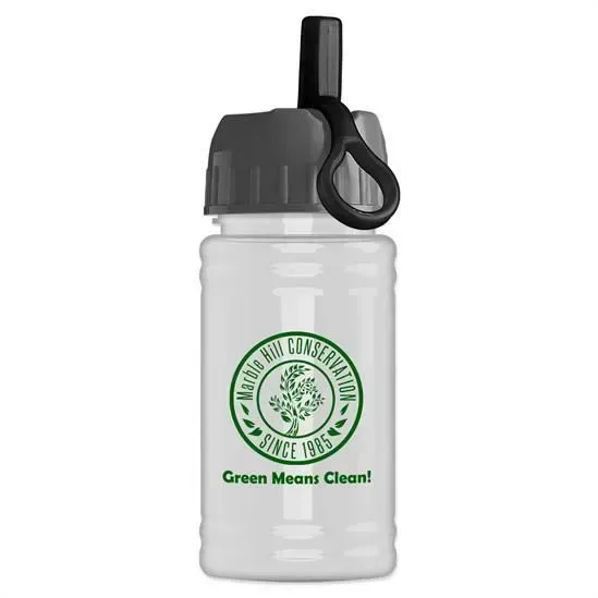 Mini RPET Bottle with Ring-Straw Lid (16 oz.) — view 7