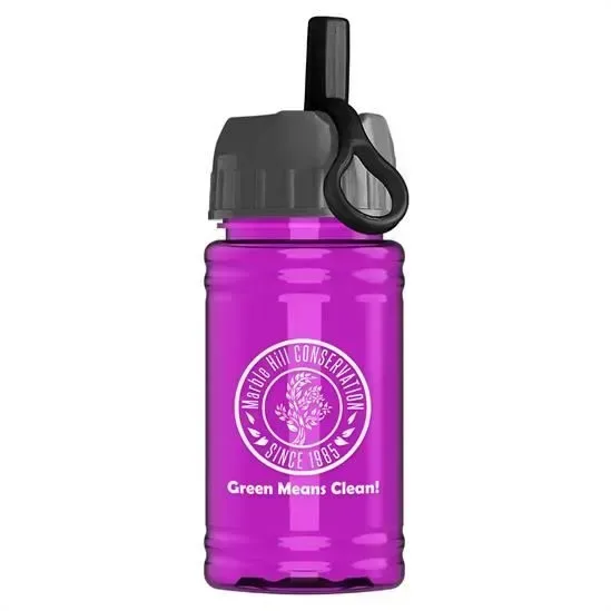 Mini RPET Bottle with Ring-Straw Lid (16 oz.) — view 8